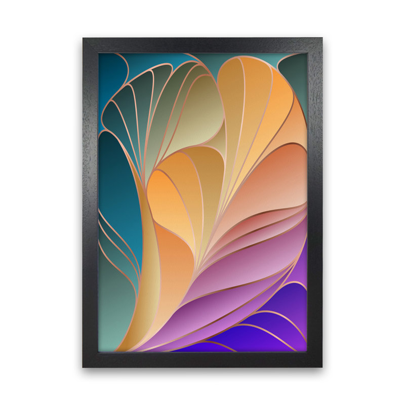 Colourful Art Deco IV - Print, 88cm H x 64cm W x 3cm D, Black Framed