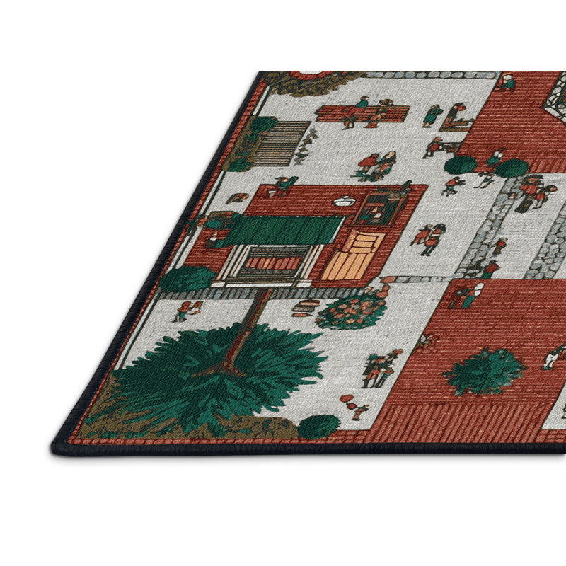 Tapis brun lavable à la machine, Rond 4 pi