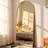 A Gold-Framed, Arched Full-Length Mirror (71" X 32") With A Simple Yet Sophisticated Design, Exuding A High-End Feel In Any Home Décor.-702964988