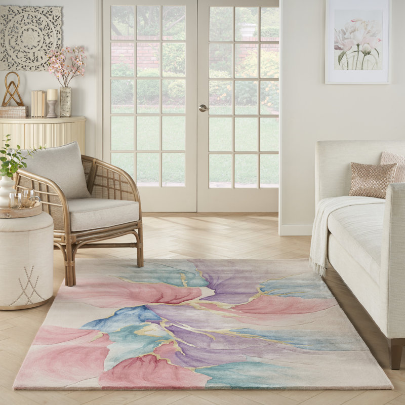Viscose Abstract Indoor Rug, Rectangle 5'6" x 7'5"