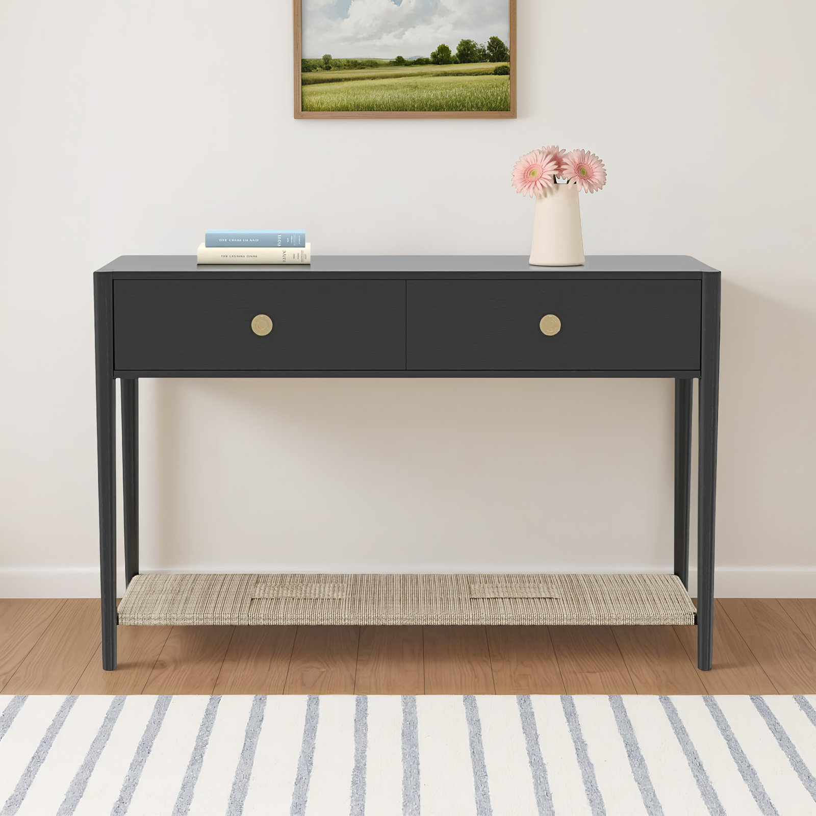 Madeline 48" Console Table, Charcoal Gray