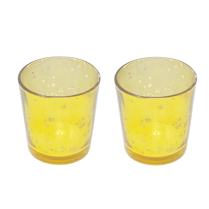 2.5'' H Glass Tabletop Votive Holder, Gold