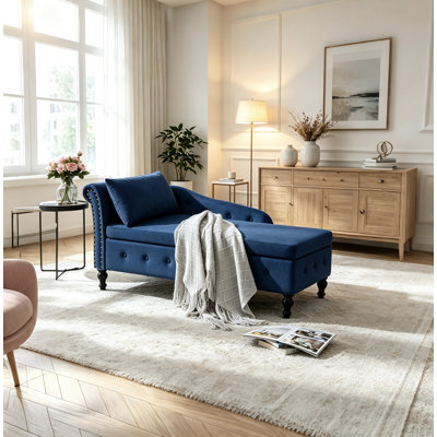 Eastham 58"L Velvet Storage Chaise Lounge