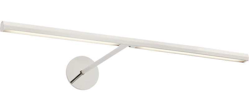 Plural Faceted Picture Light, Polished Nickel, 0.7" H x 18" W x 8.9" D, 13.5