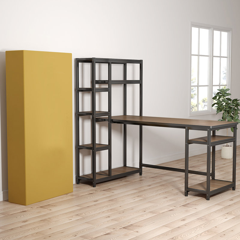 Bureau réversible avec huche Headen, Chêne rustique