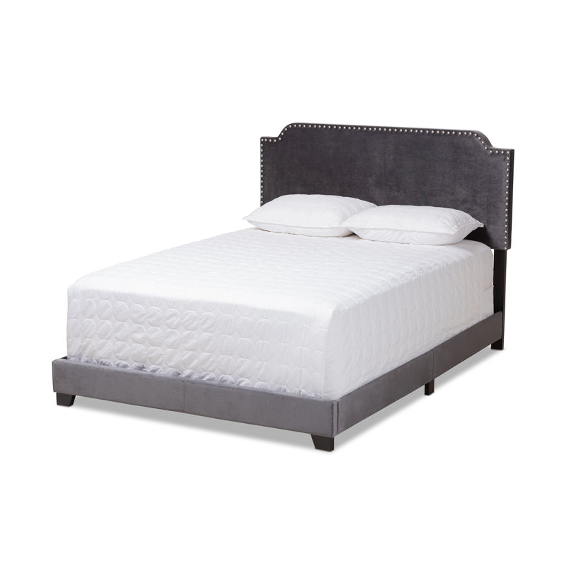 Lit tapissier standard Millison, Gris foncé, Très grand