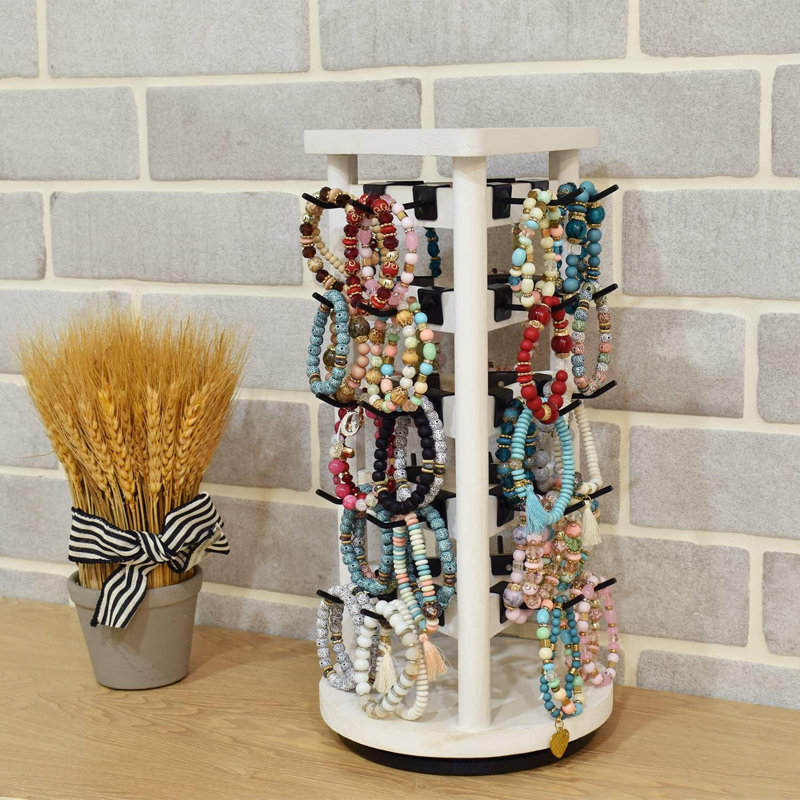Celio Wood Jewelry Stand +, White