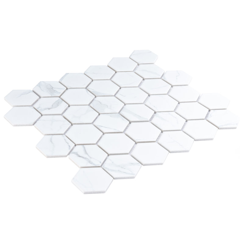 Carrione 2" Hex 11-1/8" x 12-5/8" Porcelain Mosaic Tile