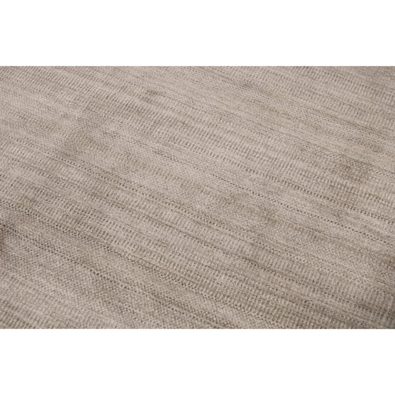 Tapis unique noué à la main beige et gris anthracite de haute qualité