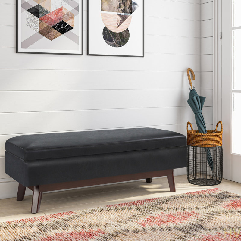 Owen - Repose-pieds de rangement pour chambre à coucher, salon et vestibule, Noir