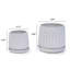 Ensemble de 2 pots de fleurs en céramique, jardinière moderne de 7 po pour patio, jardin, rebord de fenêtre - gris-1613336919