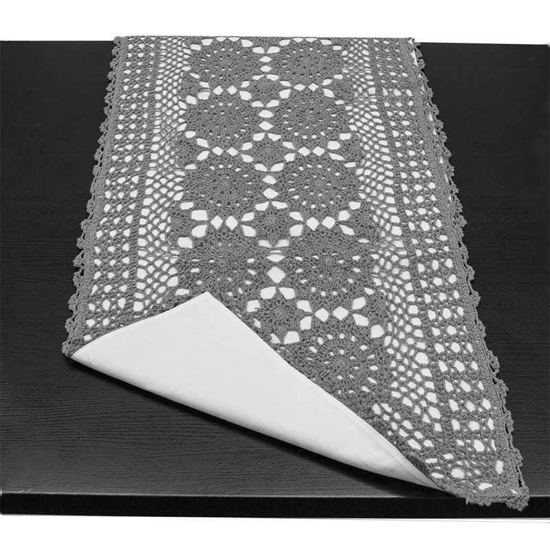 Rectangle Mandala Multi Occasion Cotton Table Runner, 72" x 16", Slate