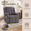 Fauteuil inclinable électrique avec deux porte-gobelets, poche de rangement latérale, revêtement en chenille douce, fauteuil de cinéma électrique réglable pour salon et chambre, gris-1991234207