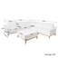 Canapé modulaire rembourré 6 pièces en V avec repose-pieds-130168476