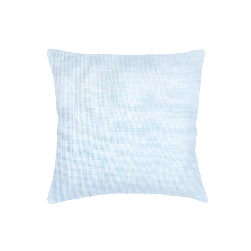 Coussin en lin bleu ciel 24x24, Bleu ciel