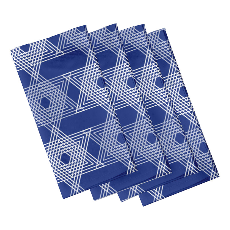 Stegner Polyester Geometric Square Napkin, Royal Blue