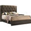 Grand lit pour chambre à coucher, finition grise, tête de lit, lit en bois d'hévéa moderne, gris-14570051
