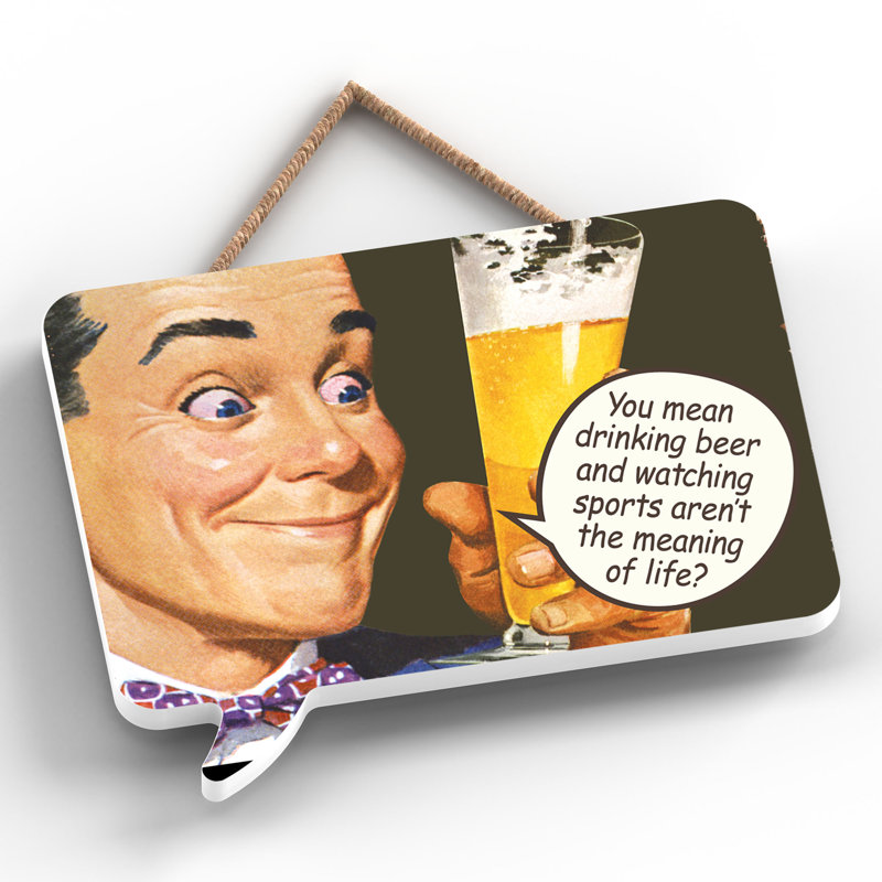 Pinup Drinking Beer - Print on MDF