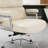 Mid Back Genuine Leather Executive Office Chair With Aluminum Frame, Computer Desk Chair-29114051