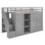 Lit mezzanine fonctionnel avec 3 tablettes-1080996125