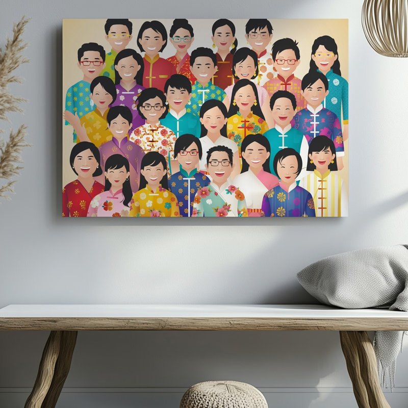 Reproduction d'art sur toile, "Vibrant and Colorful Illustration Doting", H 9 po x l 12 po