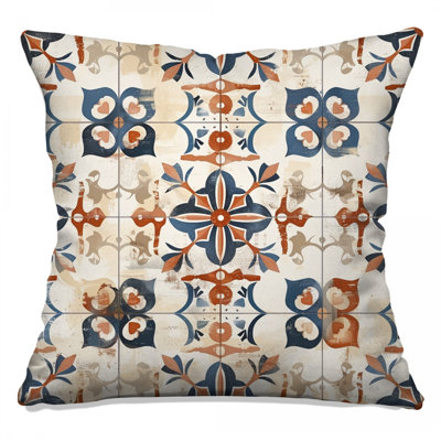 Ornate Floral Tile Double Sided Throw Pillows
