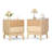 Grooved Wooden Nightstands With 2 Drawers -867821655