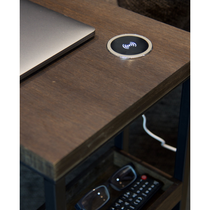 Table de bout Otani avec chargeur sans fil et rangement