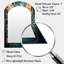 Miroir mural asymétrique «Magical Amber» et sarcelle avec fleurs I - Cat-113733762