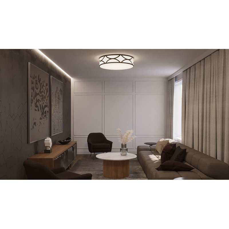 Plafonnier encastré Jasvant, Noir, H 4 po x l 16 po x P 16 po