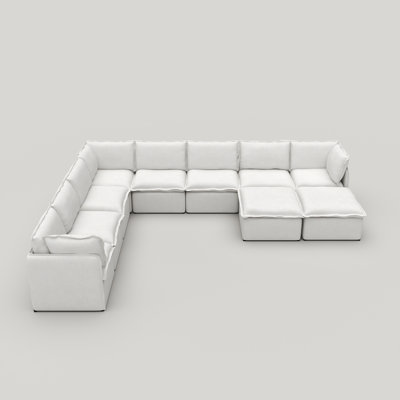 Canapé modulaire modulaire 10 pièces Advait, combinaison libre avec structure en fer léger et repose-pieds Advait