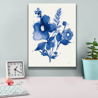 Art mural sur toile Epic Graffiti «Contemporary Blooms Blue 4 V2» par Shirley Novak