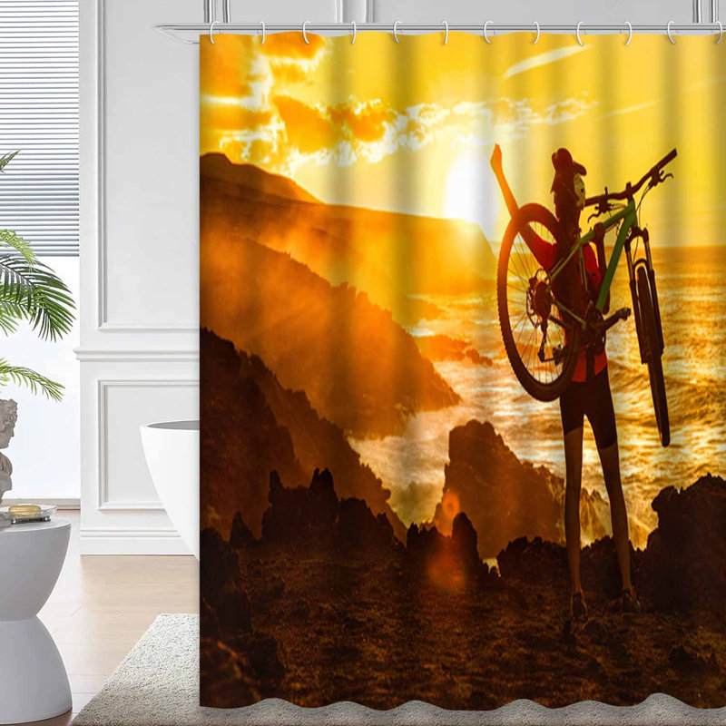 Rideau de douche femme avec 12 crochets Sea Sunset, L 72 po x l 84 po