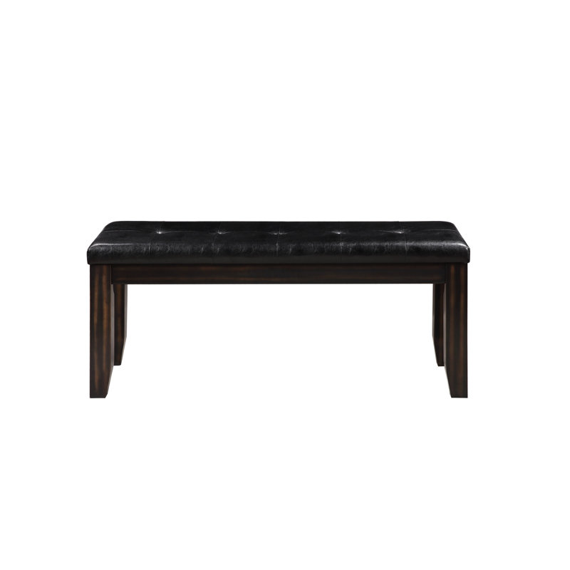Finish Black Faux Leather Bench In Transitional Style, Kd Design, Pu Seat, Wood Frame, 48 Inches Wide, 20 Tall, 16 Deep, 100Lbs Weight Limit Finished Of Seat Cushion, High, Capacity