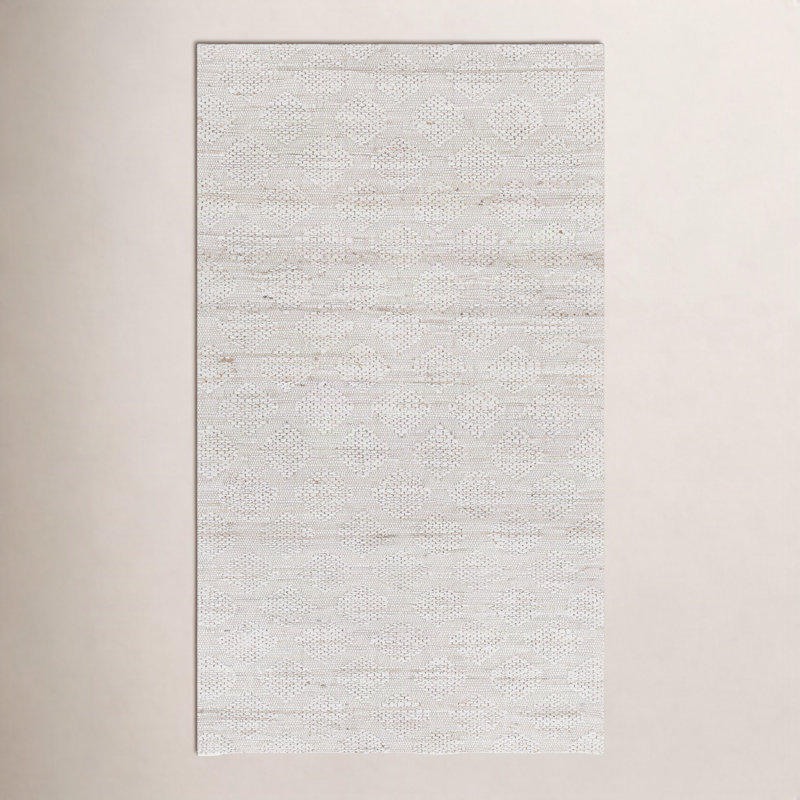 Tapis crème / ivoire en jute / sisal tissé à plat à la main Lola, Rectangle 5 pi x 7 pi 6 po