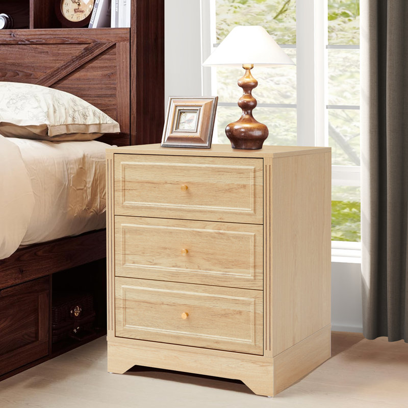 Commode 3 tiroirs l 23,63 po, Naturel