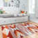 Orange Red Aztec Power Loom Area Rug