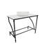 Évier de console lumineux en métal 36 po avec vasque en verre et surface solide-102480558-102480547