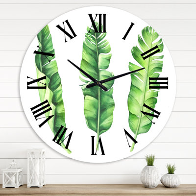 Tropical Banana Leaves - horloge murale