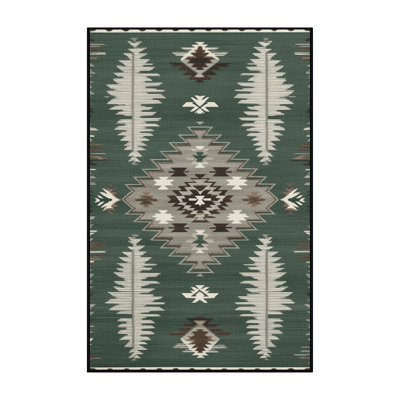 Washable Sagebrush Southwestern Area Rug