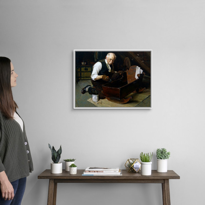 «Grandpa's Gift», art mural sur toile, Cadre flottant blanc, H 20 po x l 26 po x P 1,75 po