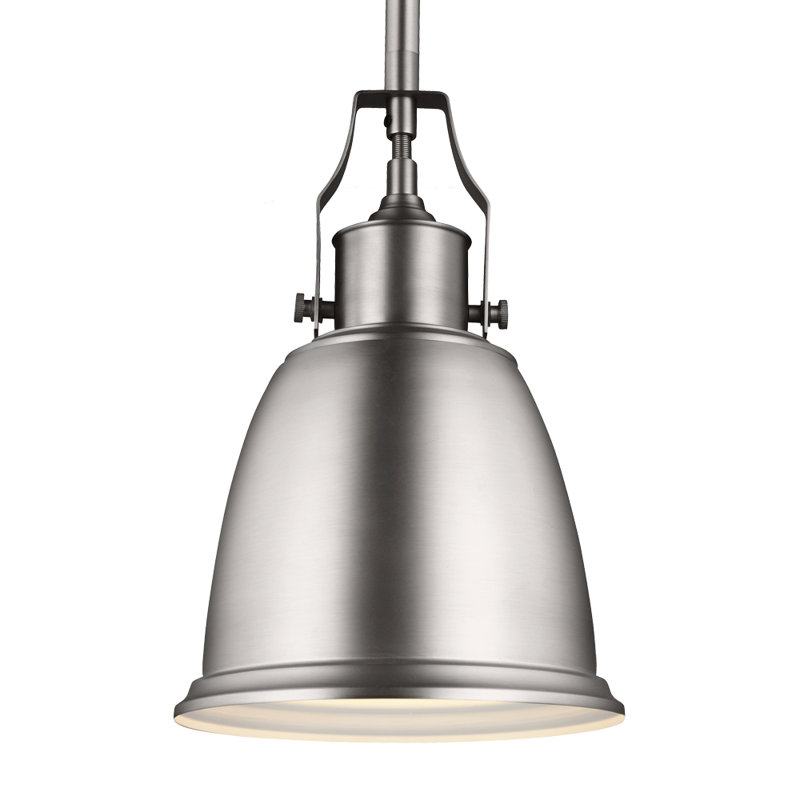 Luminaire suspendu en forme de cloche à 1 lumière Midhurst, Nickel satiné