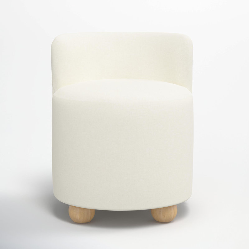 Andi Vanity Chair, Zuma White Textured Linen