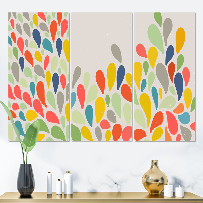 Ensemble de 3 pièces d'art traditionnel rétro tendance I, H 28 po x l 36 po