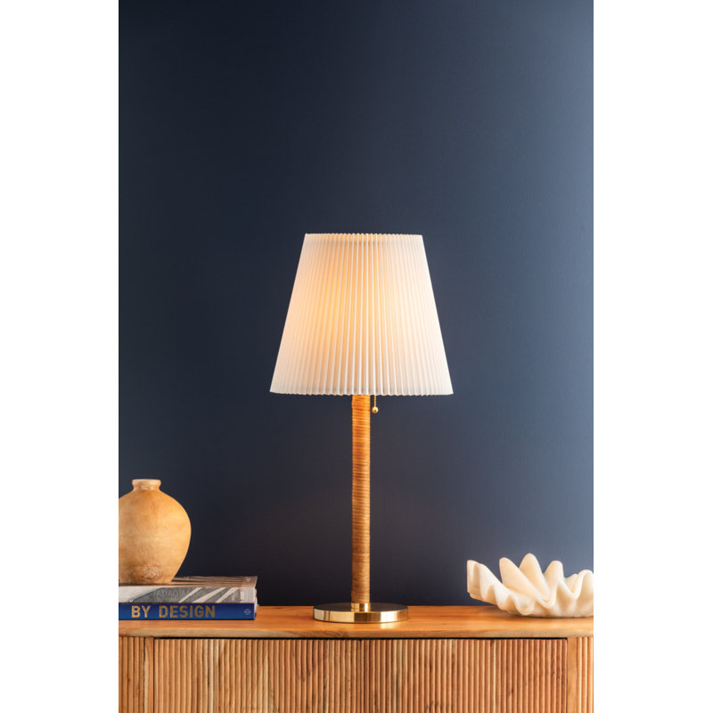 Dorset - 1 Light Table Lamp By Mark D. Sikes - Aged Brass Frame - Cream Shade