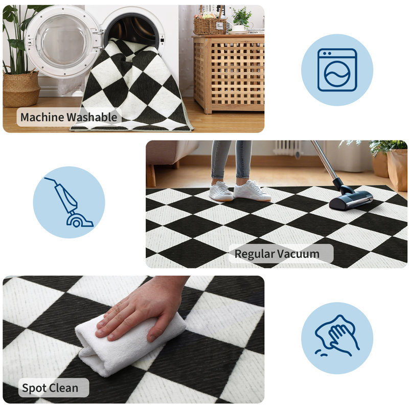 Area Rugs Living Room Washable Area Rug Non Slip Area Rug Vintage Rugs for Living Room Bedroom Dining Room, Runner 2' x 6'