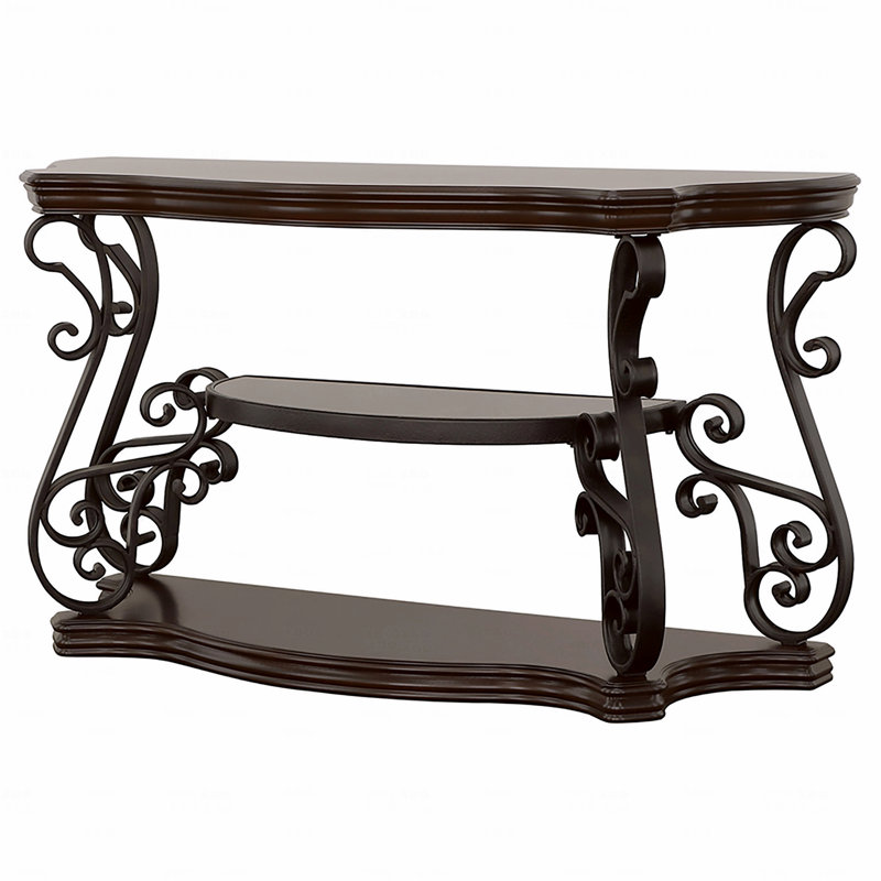 Gretta Merlot 2-Shelf Sofa Console Table