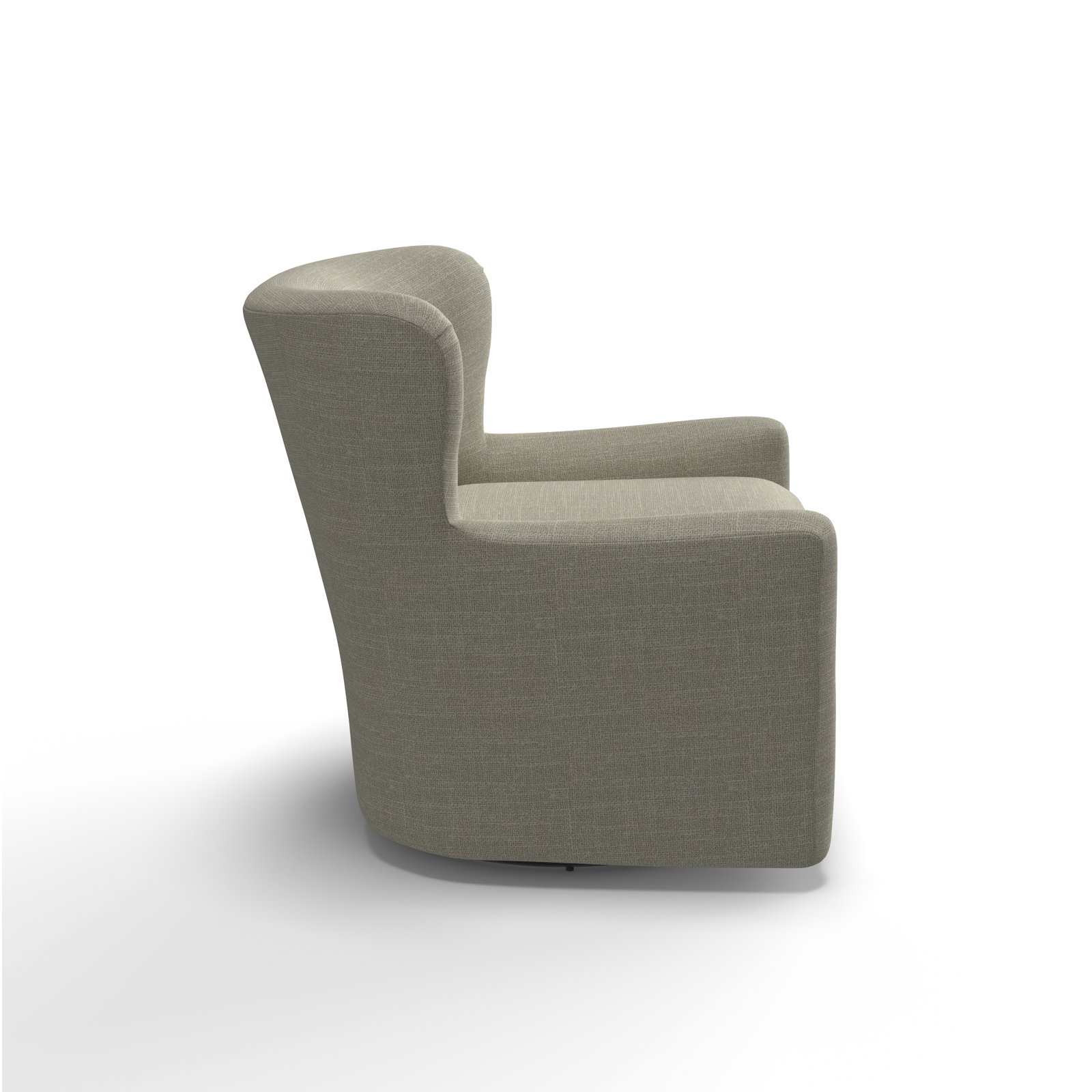 Bendigo Upholstered Swivel Barrel Chair, Beige Performance Weave