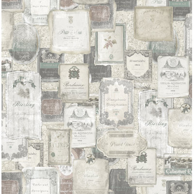 Abrahamsom Vintage Labels 33' L x 20.5" W Wallpaper Roll