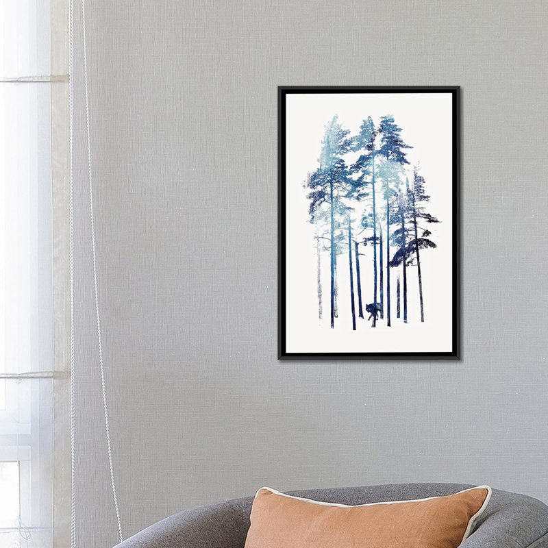 «Winter Wolf» par Robert Farkas - reproduction sur toile, H 26 po x l 18 po x P 1,5 po, Toile encadrée noire